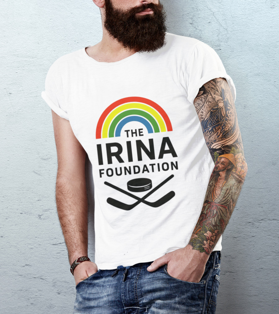 The Irina Foundation Rainbow Hockey Heated Rivalry Shane Ilya T-Shirt
