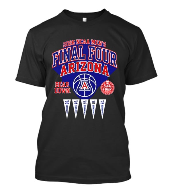 2026 NCAA Men's Final Four Arizona Wildcats Bear Down Basketball T-Shirt