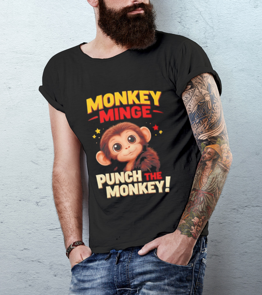 Monkey Minge Punch That Monkey Cute Cartoon Monkey T-Shirt