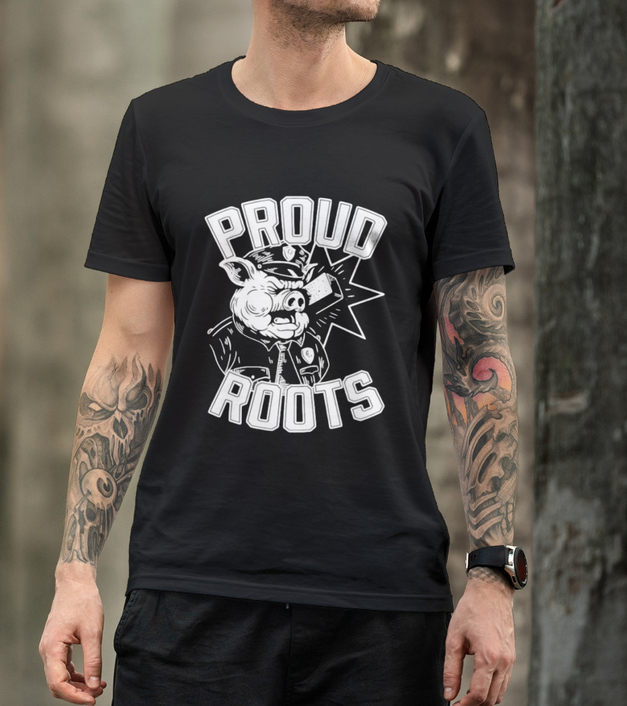 Proud Roots Pig Police Uniform Stars And Stripes T-Shirt