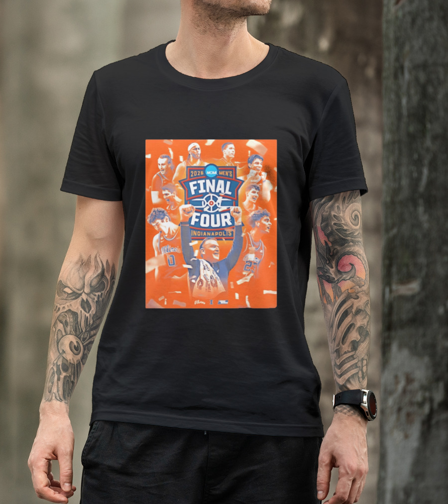 2026 NCAA Men's Final Four Indianapolis Illinois Illini Basketball T-Shirt