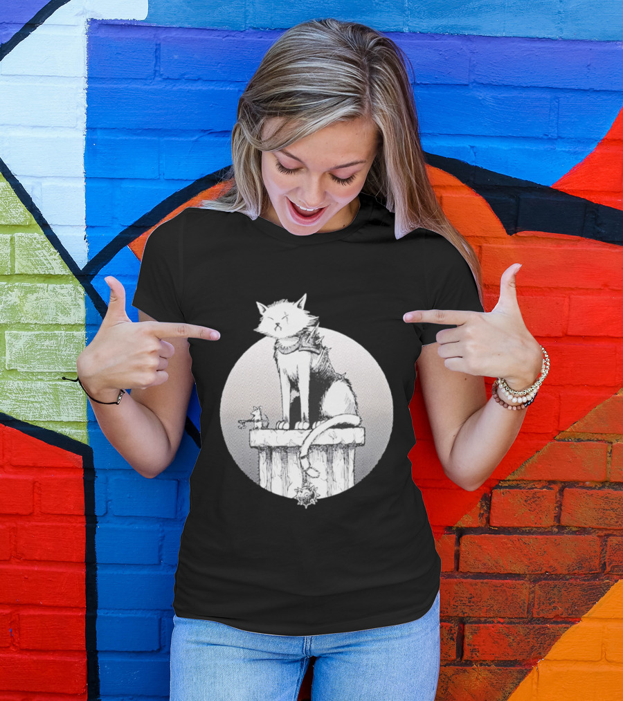 Unlikely Companions White Cat Armor Mouse Weapon Adventure T-Shirt