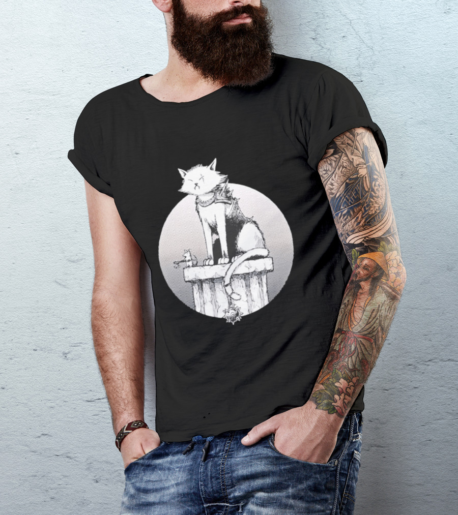 Unlikely Companions White Cat Armor Mouse Weapon Adventure T-Shirt