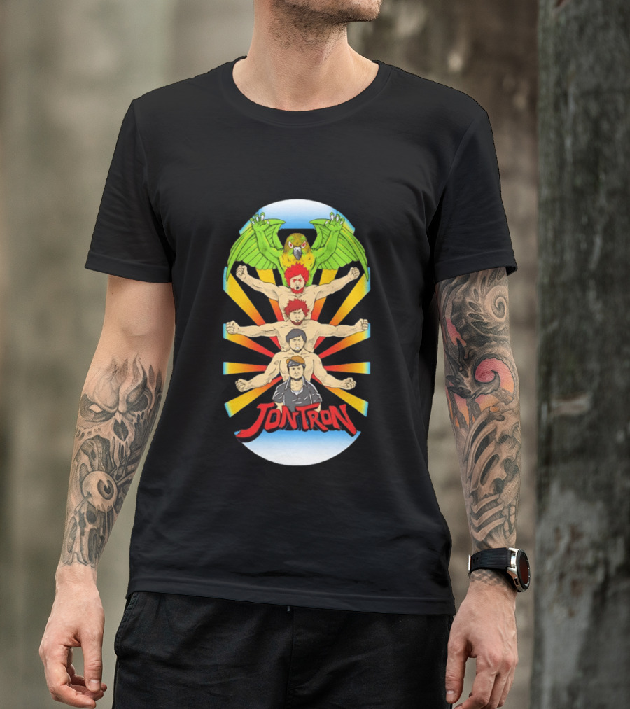 JonTron Characters Cartoon With Green Parrot T-Shirt