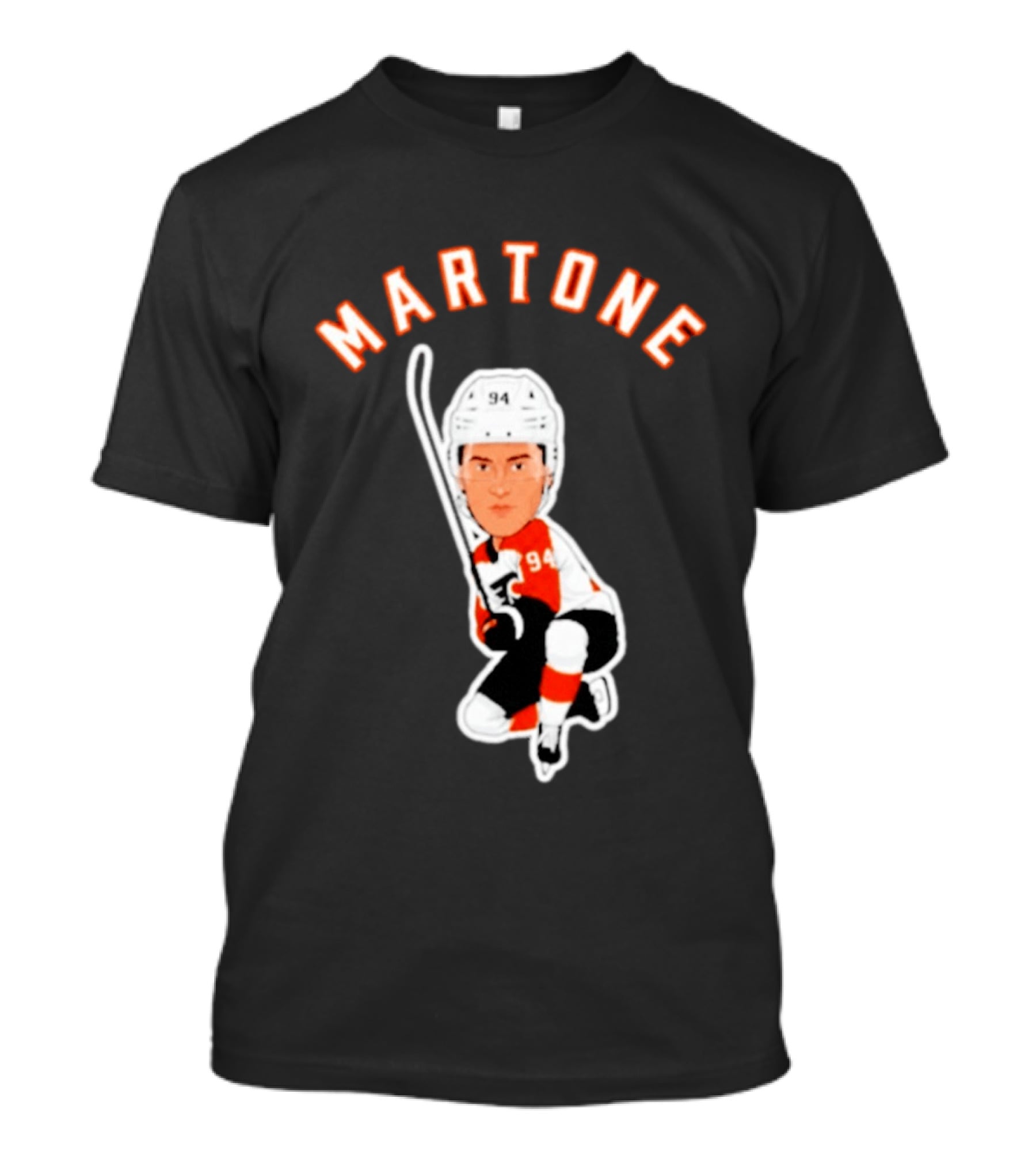 Philadelphia Flyers Porter Martone 94 Hockey Caricature T-Shirt