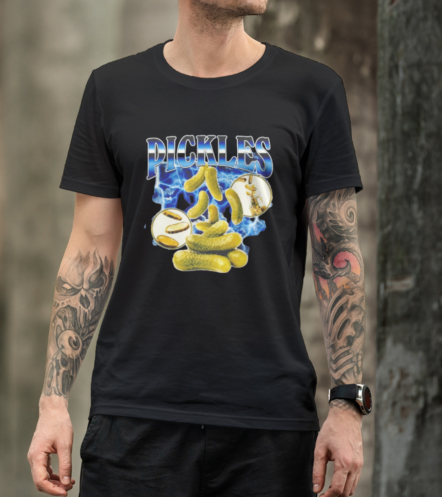 Thunder Pickles Crunch Power Electric Blue Lightning Pickles T-Shirt