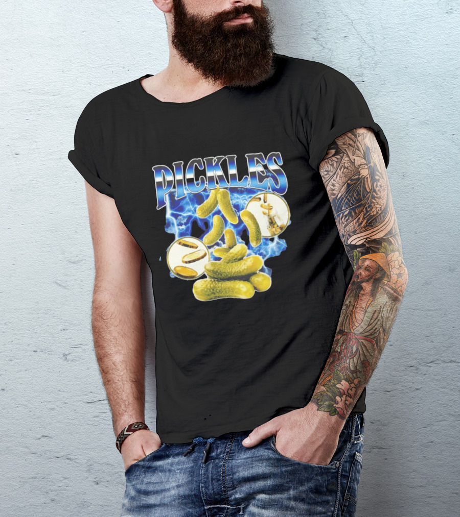 Thunder Pickles Crunch Power Electric Blue Lightning Pickles T-Shirt