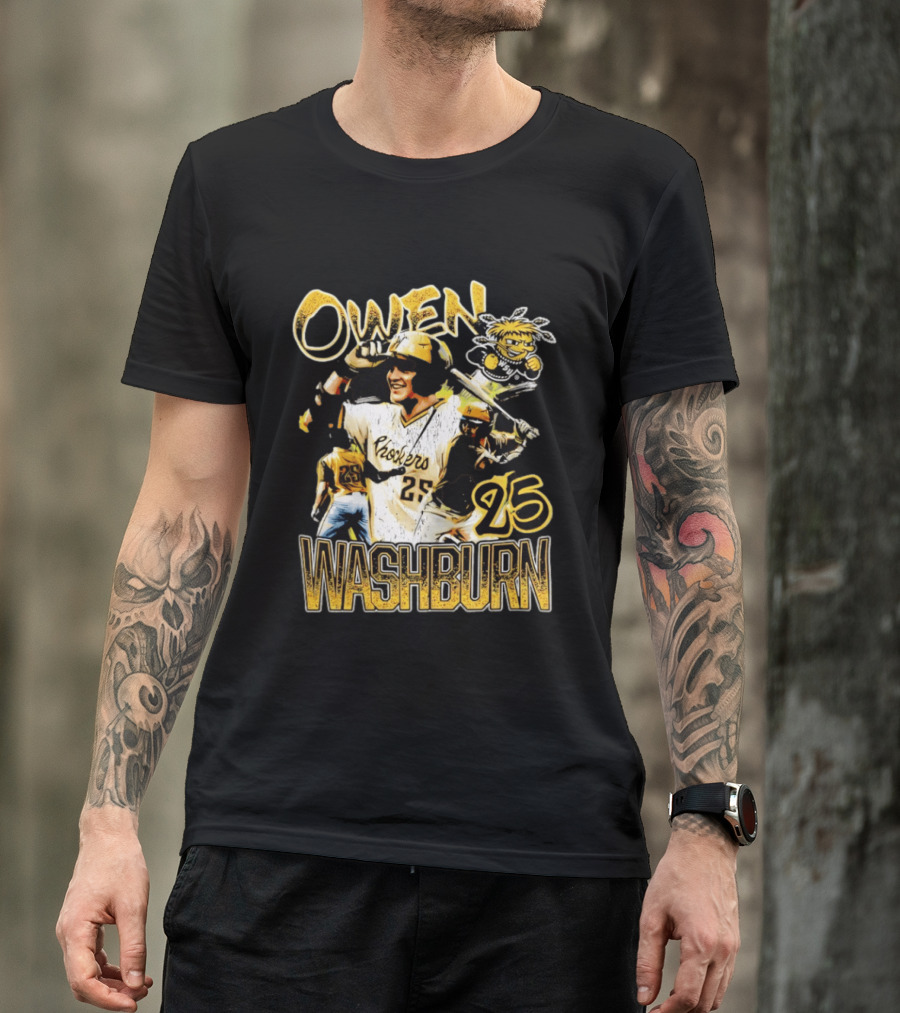 Owen Washburn Wichita State Shockers Baseball Celebration 25 T-Shirt