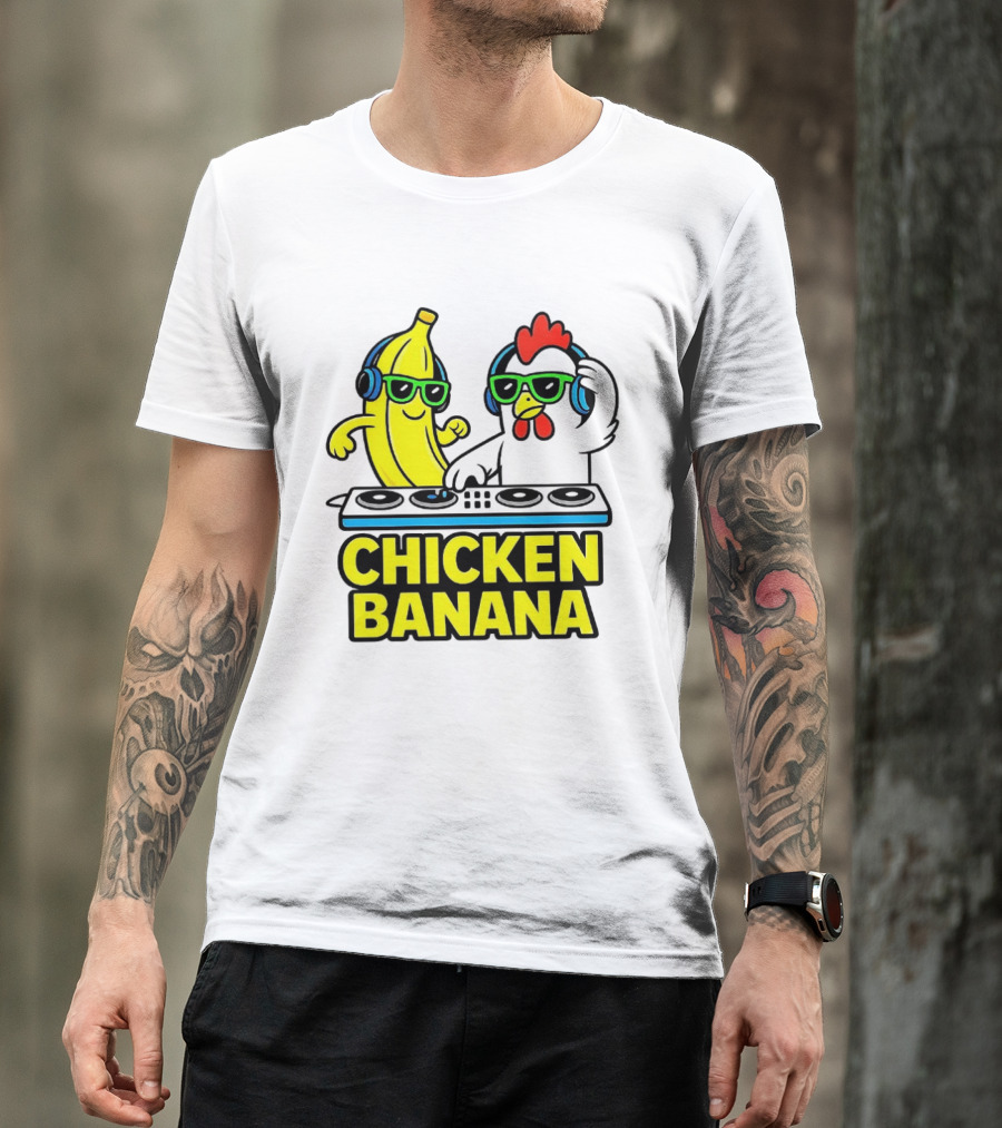 Chicken Banana DJ Headphones Music Party T-Shirt
