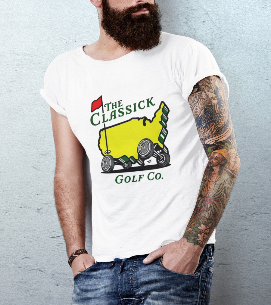 The Classick Golf Co Masters USA Map Golf Cart T-Shirt