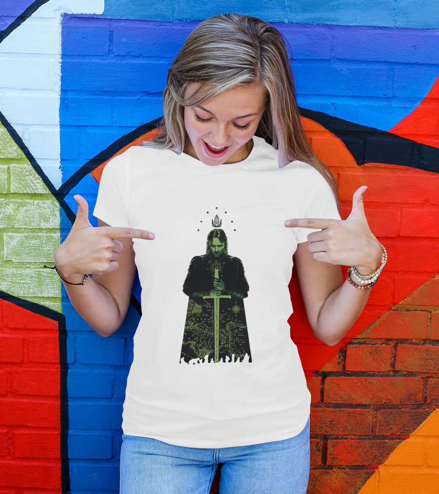 The Lord Of The Rings Aragorn Sword Map Middle Earth King T-Shirt