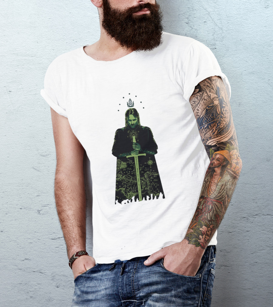 The Lord Of The Rings Aragorn Sword Map Middle Earth King T-Shirt