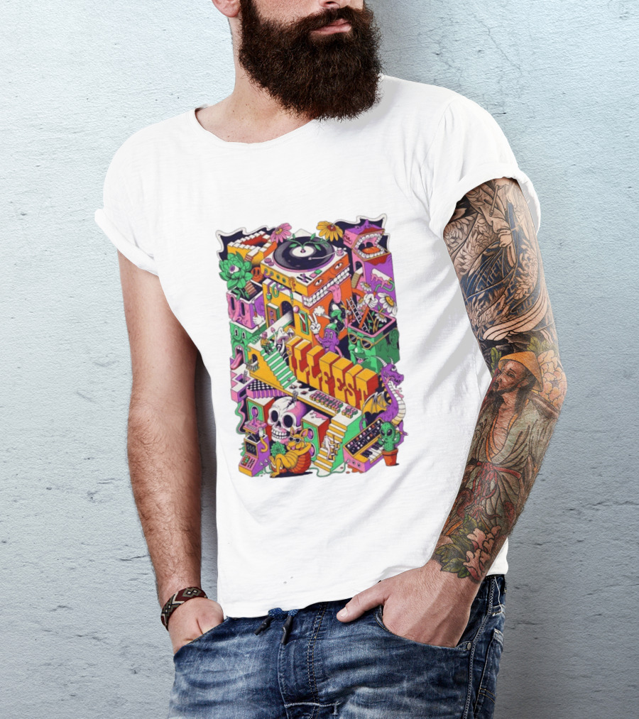 ILLfest 2026 Hostin TX Skeleton Alien Dragon DJ Event T-Shirt