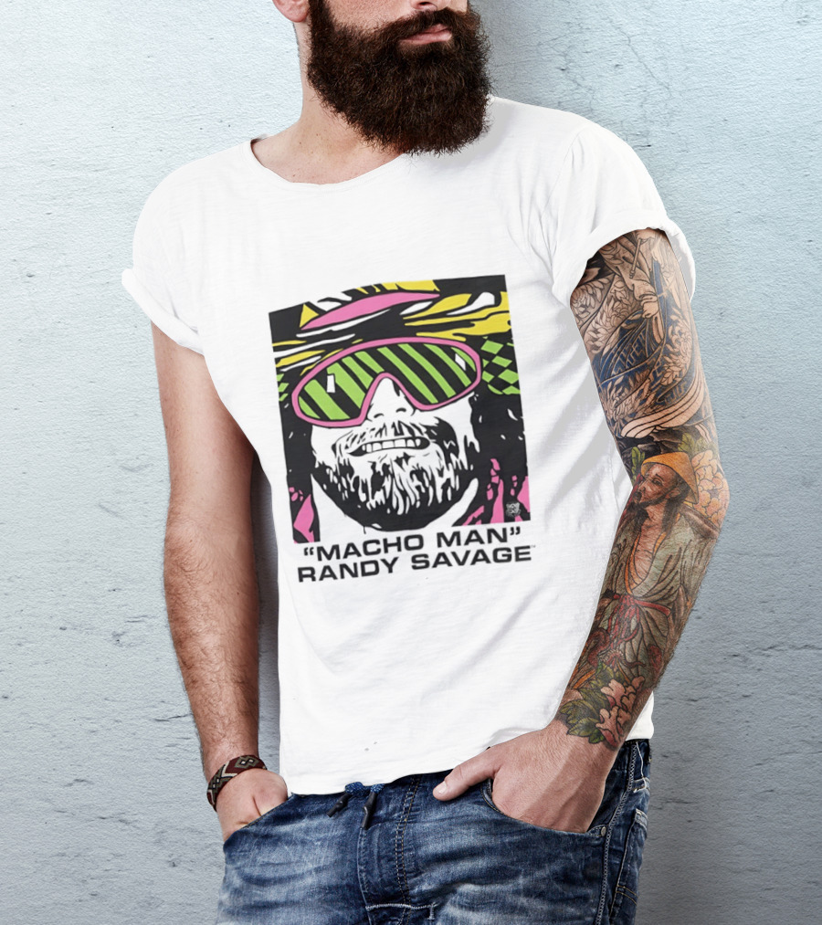Macho Man Randy Savage Retro Style Neon T-Shirt