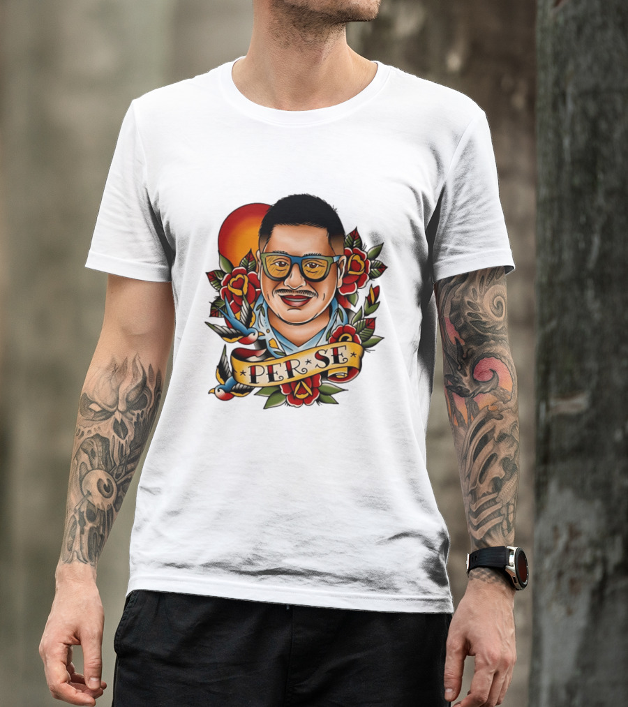 Per Se Old School Tattoo Roses Swallow T-Shirt