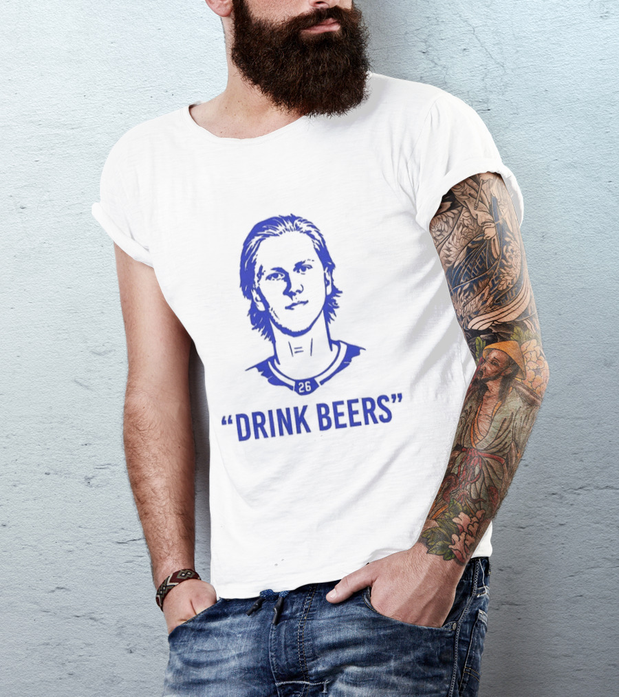Rasmus Dahlin Drink Beers Blue Sketch T-Shirt
