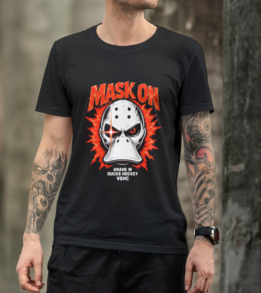 MASK ON Anaheim Ducks Hockey Vonic T-Shirt