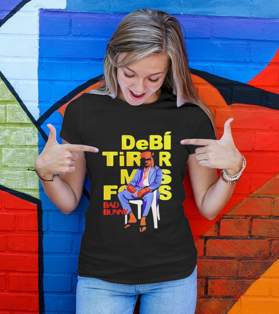 Bad Bunny DeBí Tirar Más Fotos Cartoon Style 2026 World Tour T-Shirt
