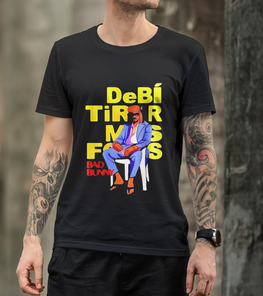 Bad Bunny DeBí Tirar Más Fotos Cartoon Style 2026 World Tour T-Shirt