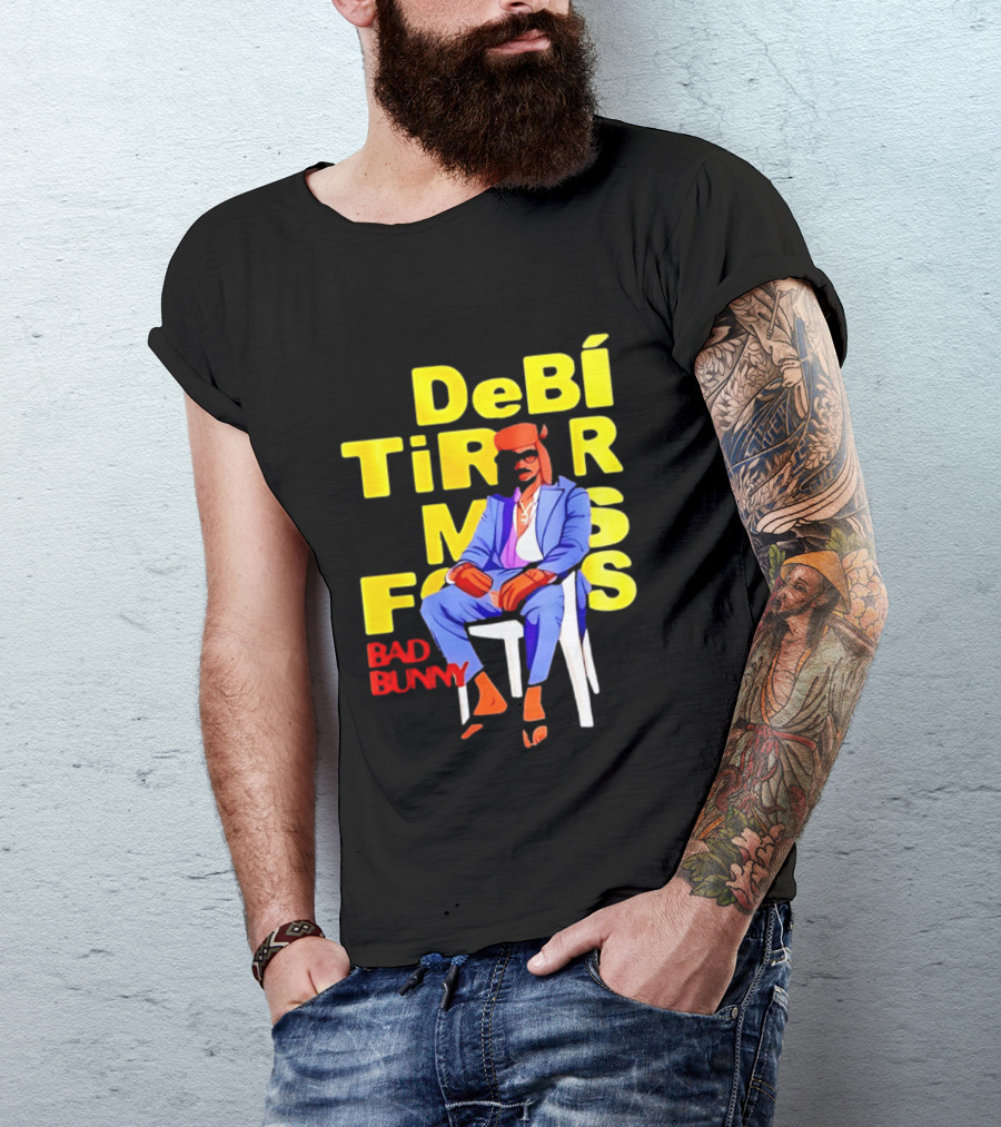 Bad Bunny DeBí Tirar Más Fotos Cartoon Style 2026 World Tour T-Shirt