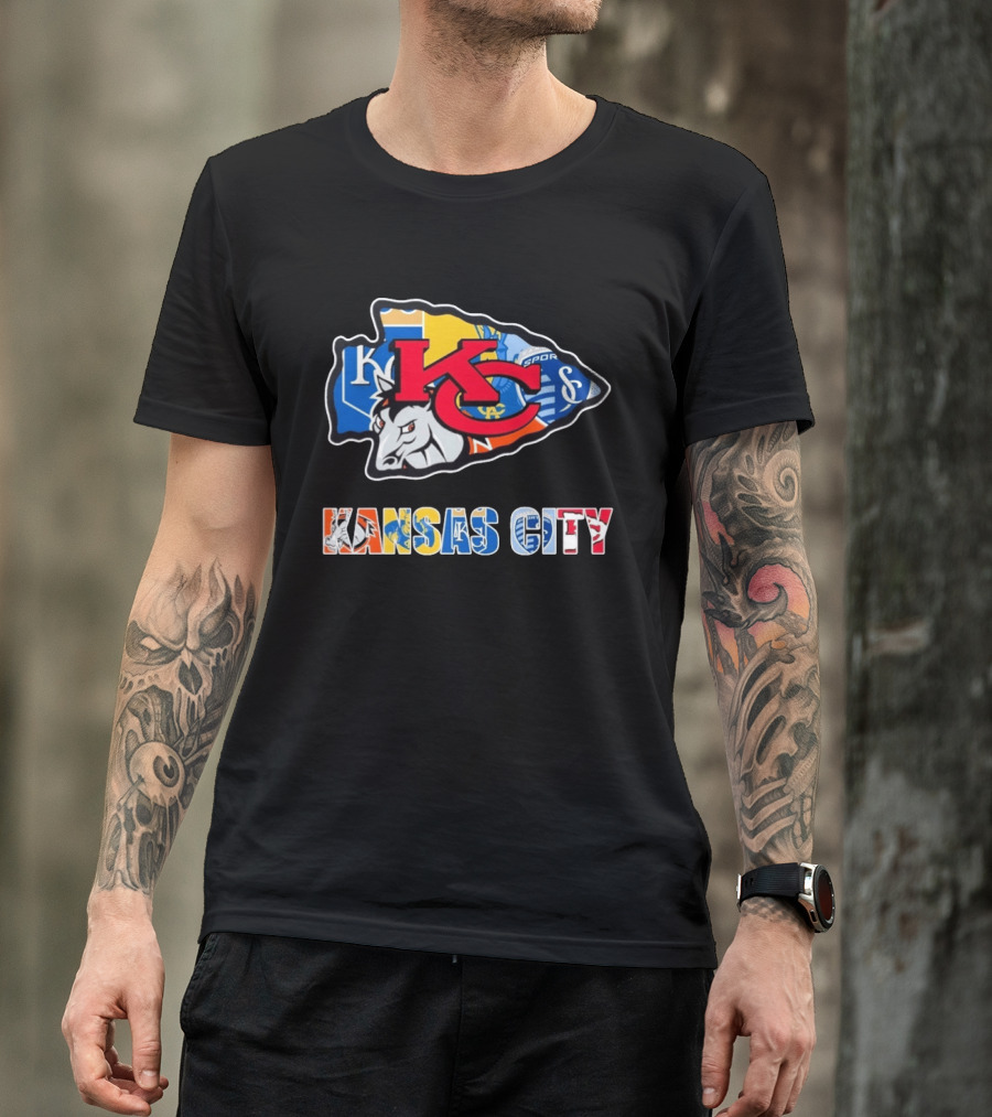 Kansas City Chiefs Royals Sporting KC Crest T-Shirt