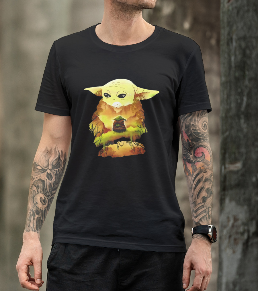 Grogu Meditates In Serene Forest Scene T-Shirt