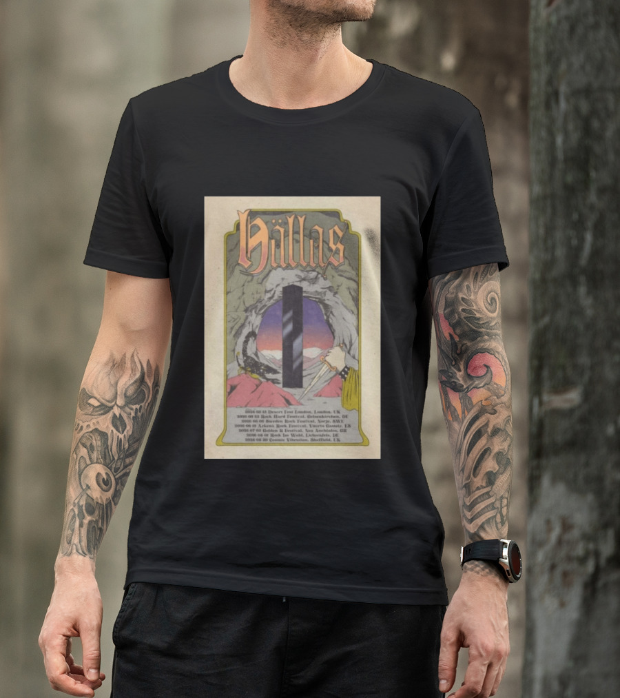 Hällas Tour 2026 Desert Fest London To Cosmic Fuzz Sheffield Summer Dates UK Germany Switzerland Austria Greece T-Shirt