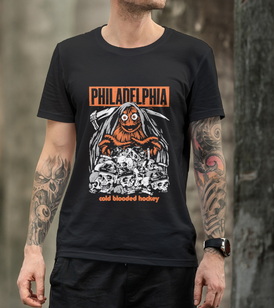 Philadelphia Gritty Reaper Cold Blooded Hockey Skulls T-Shirt