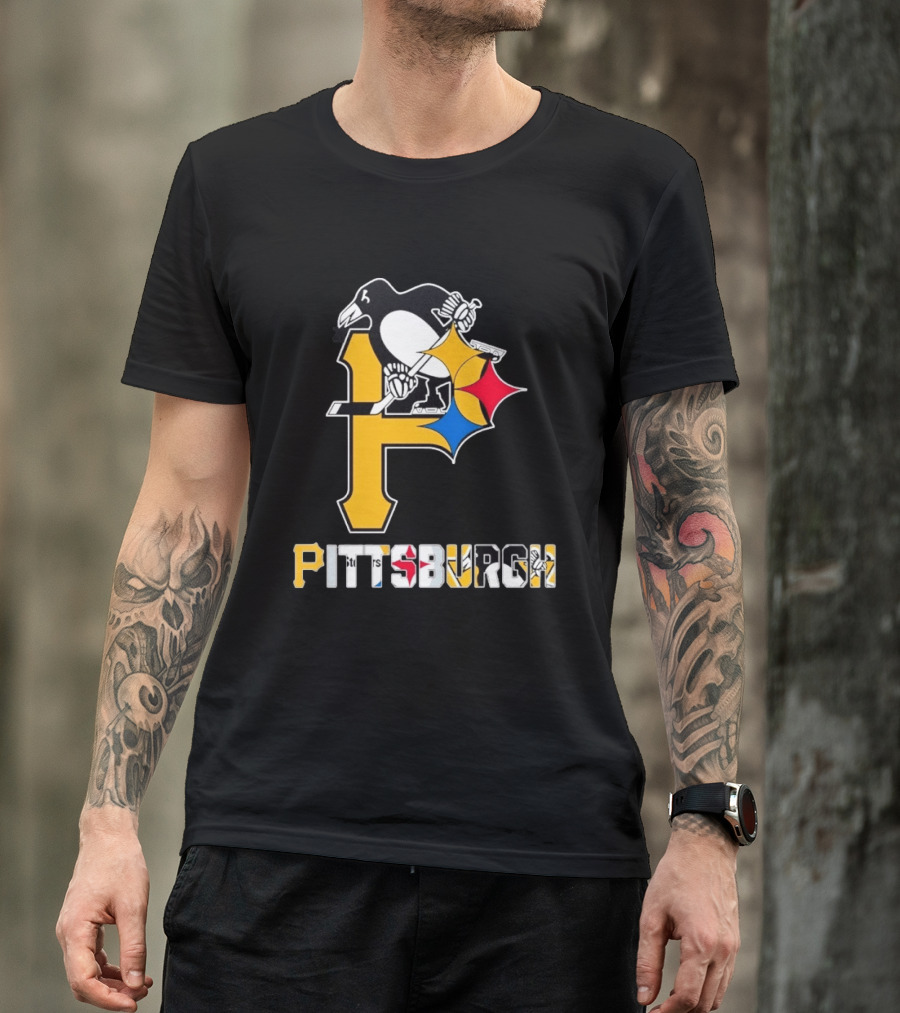 Pittsburgh Pirates Penguins Steelers Sports Teams Collaboration T-Shirt