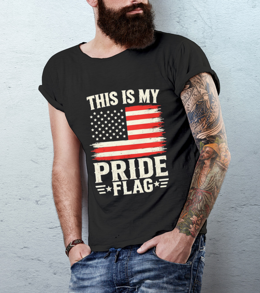 This Is My Pride Flag American Flag Stars And Stripes T-Shirt