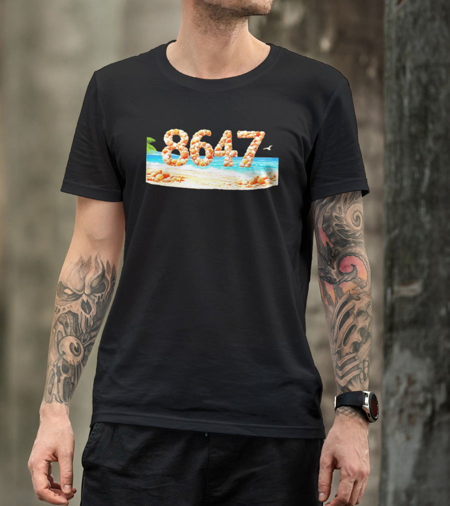 8647 Beach Edition Sun Sand Seashells Tropical Paradise T-Shirt