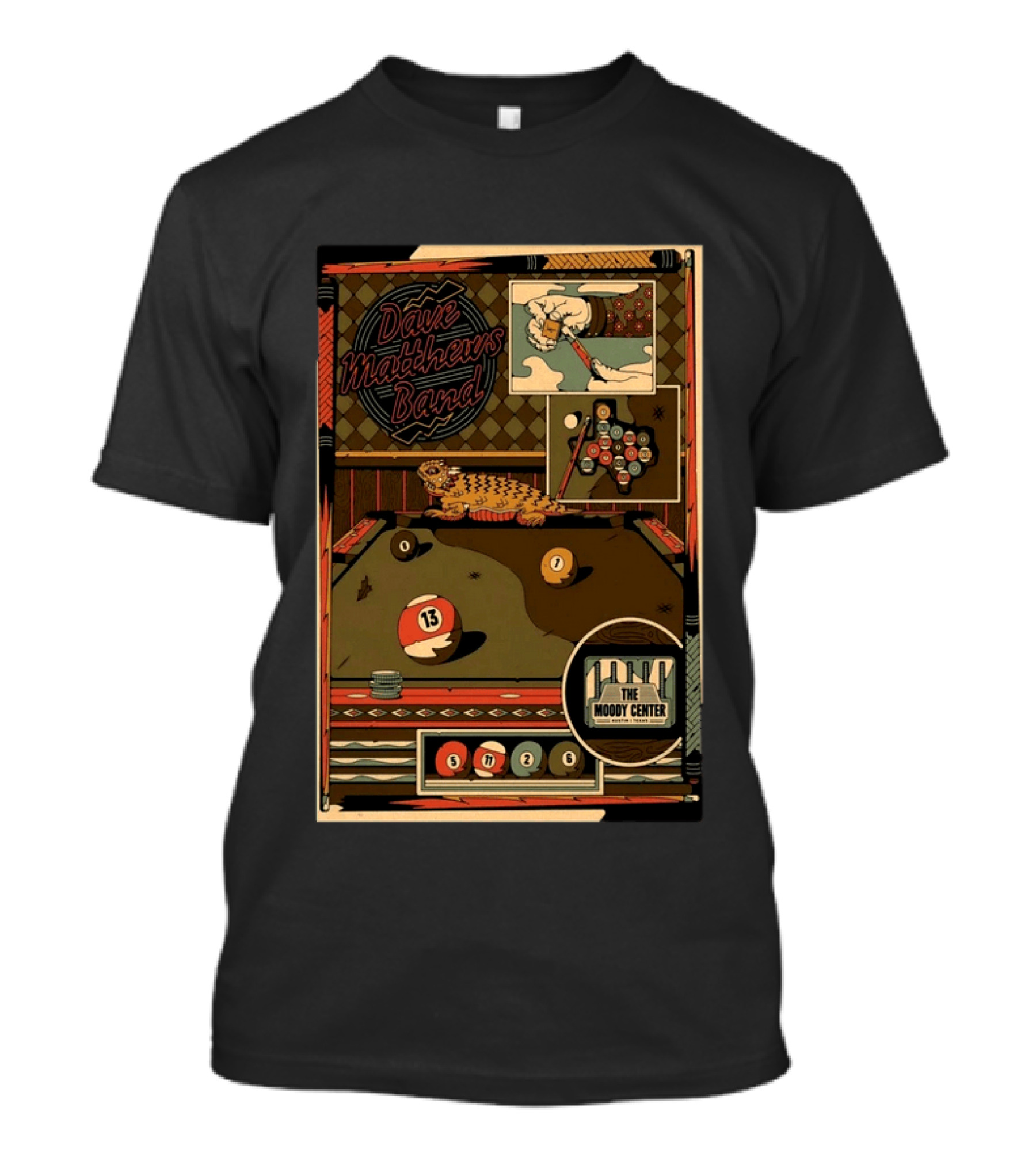 Dave Matthews Band May 11 2026 Pool Table Art The Moody Center Austin TX T-Shirt