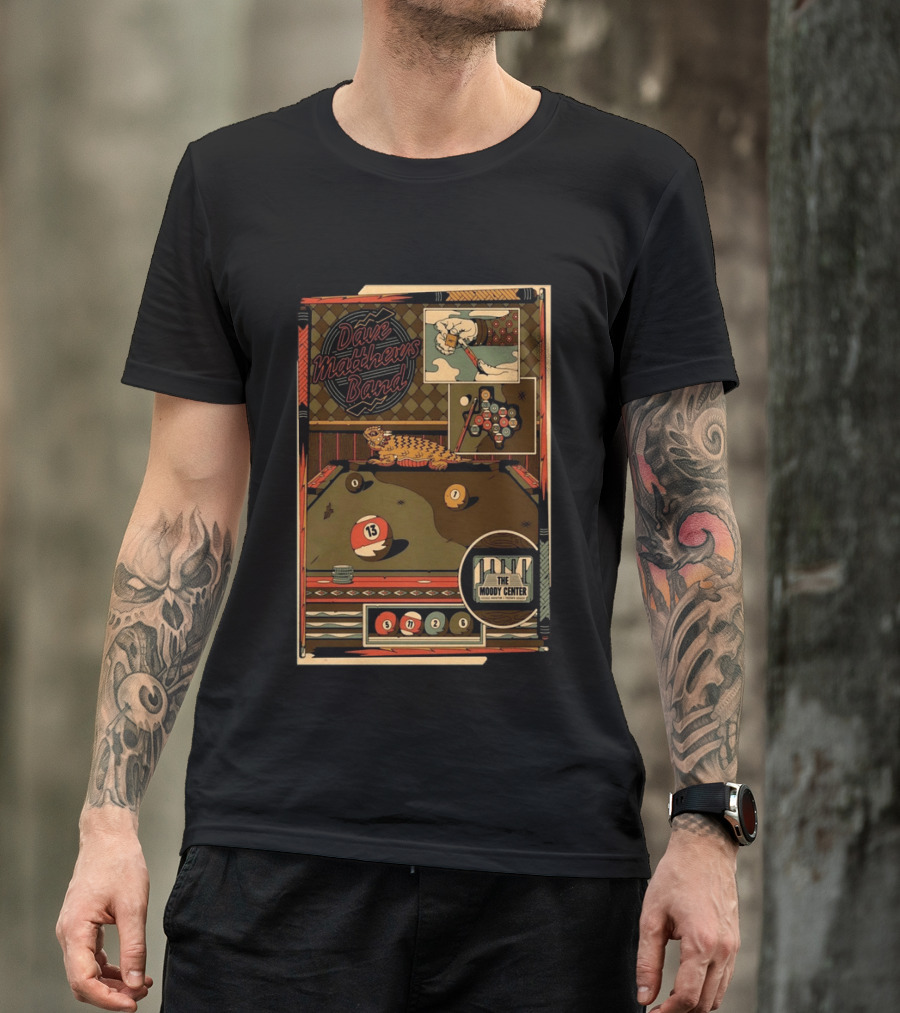 Dave Matthews Band May 11 2026 Pool Table Art The Moody Center Austin TX T-Shirt