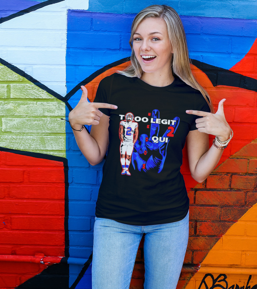 Too Legit 2 Quit DJ Moore Number 2 Buffalo Bills T-Shirt