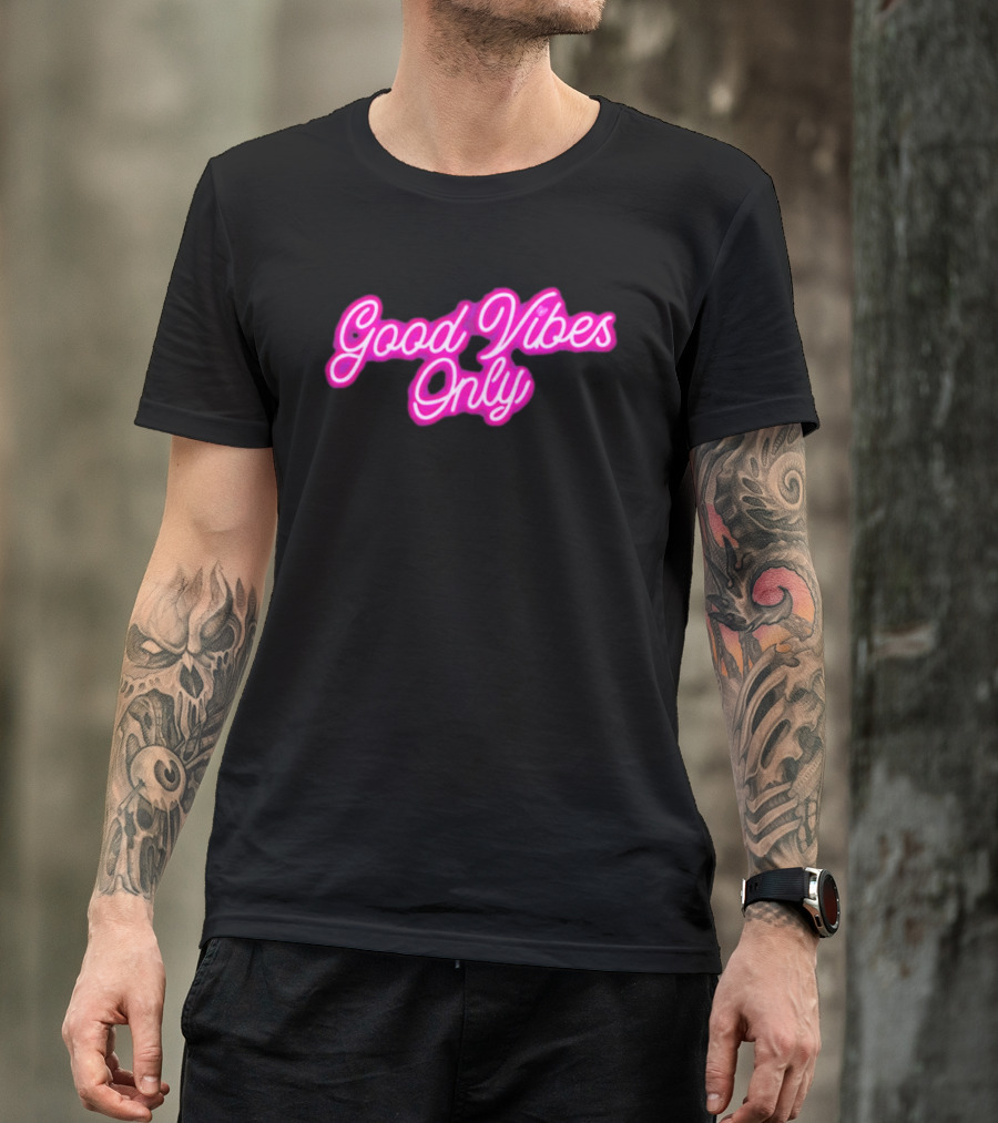 Good Vibes Only Neon Purple Script T-Shirt