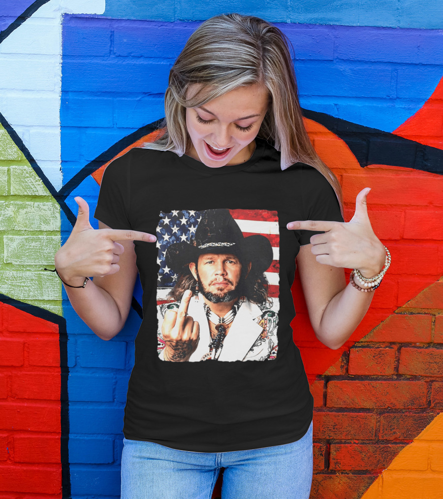 If That Ain't Country David Allan Coe USA Flag Middle Finger T-Shirt