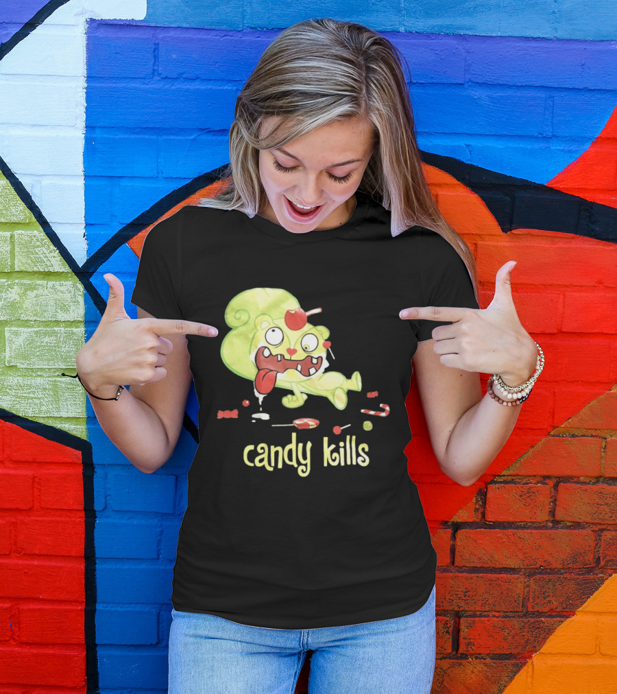 Candy Kills Cartoon Character Overloaded On Sweets T-Shirt