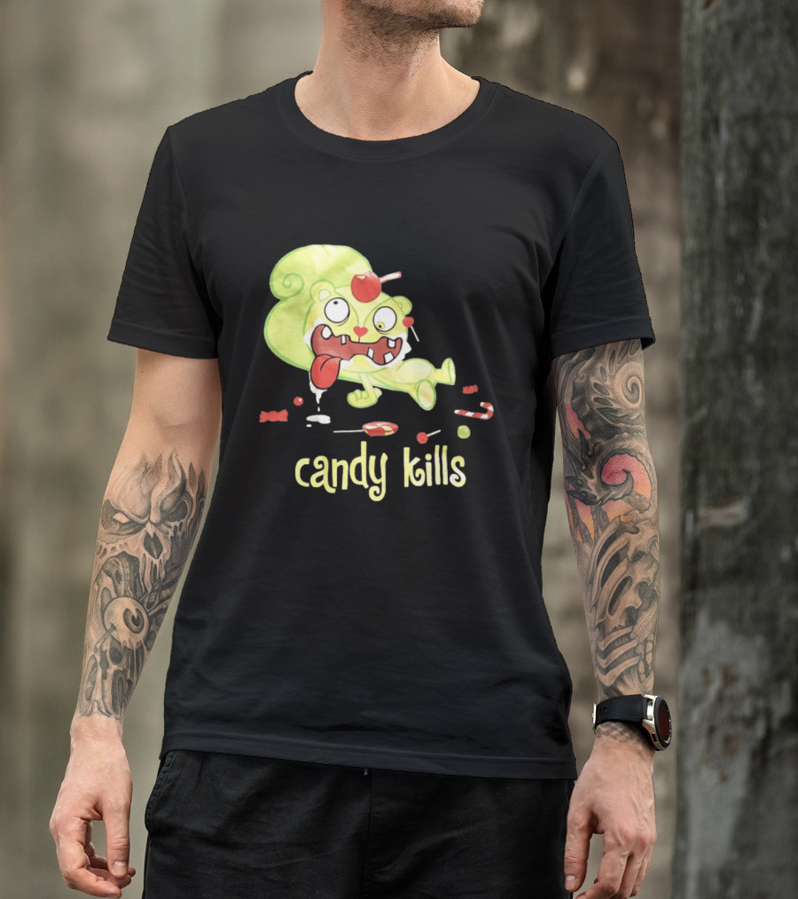 Candy Kills Cartoon Character Overloaded On Sweets T-Shirt