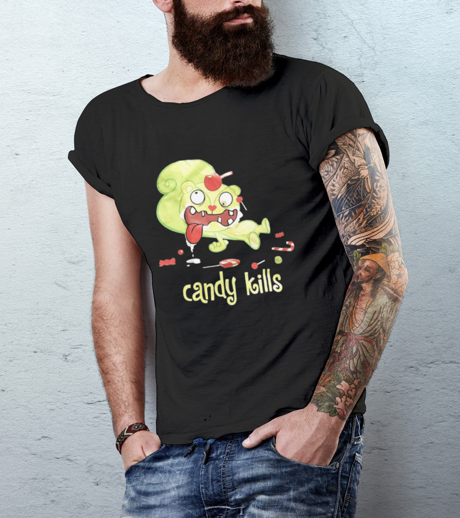 Candy Kills Cartoon Character Overloaded On Sweets T-Shirt