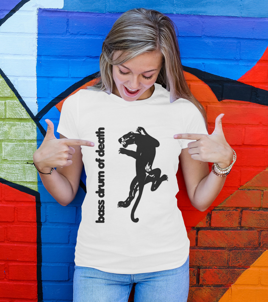 Black Panthers Bass Drum Of Death Panther Silhouette Jumping T-Shirt
