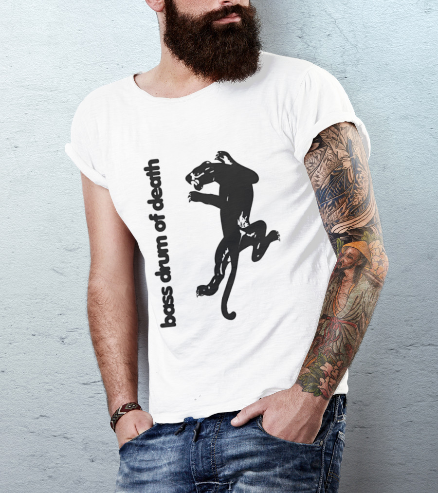 Black Panthers Bass Drum Of Death Panther Silhouette Jumping T-Shirt
