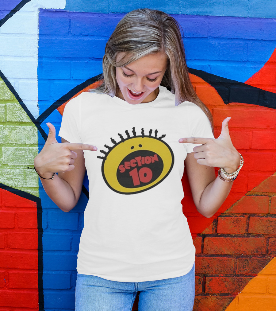 Section 10 Bold Yellow Oval Red T-Shirt