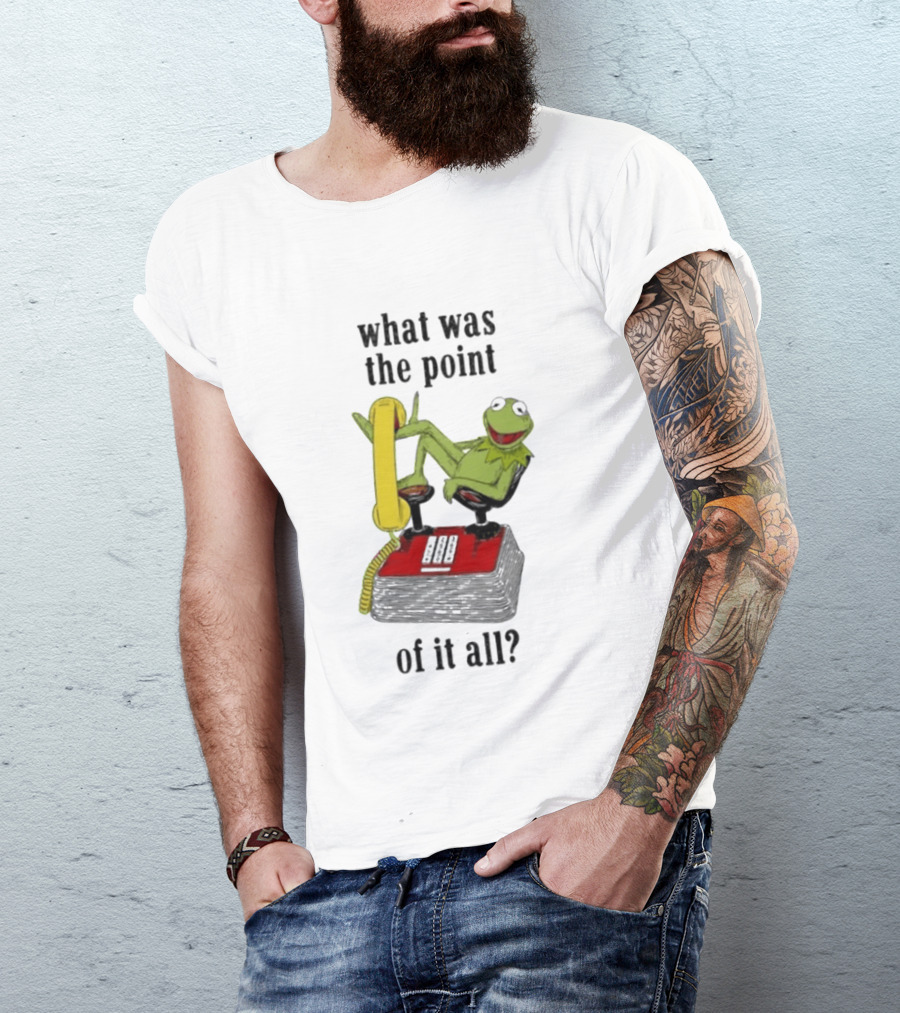 Kermit Frog What Was The Point Of It All Vintage Telephone Mockery T-Shirt