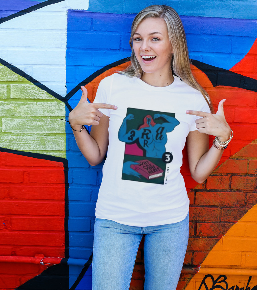 Why Are You Here Book Typography Muscle T-Shirt