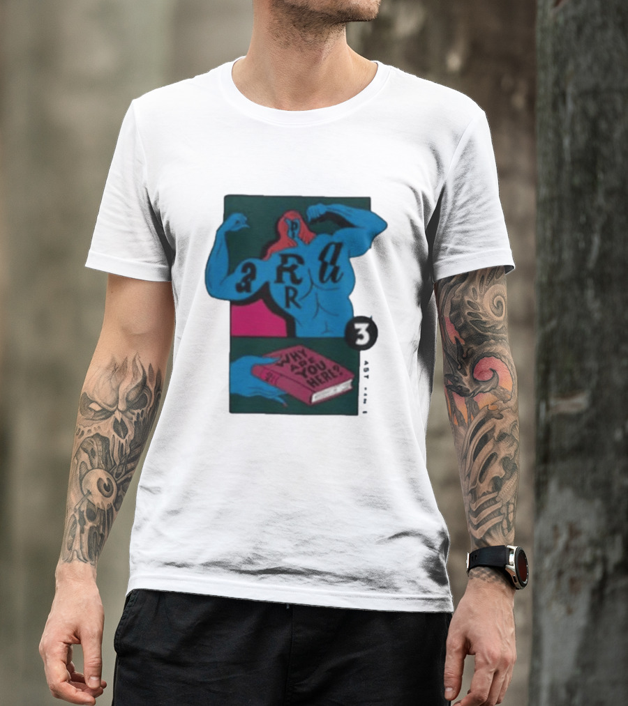 Why Are You Here Book Typography Muscle T-Shirt