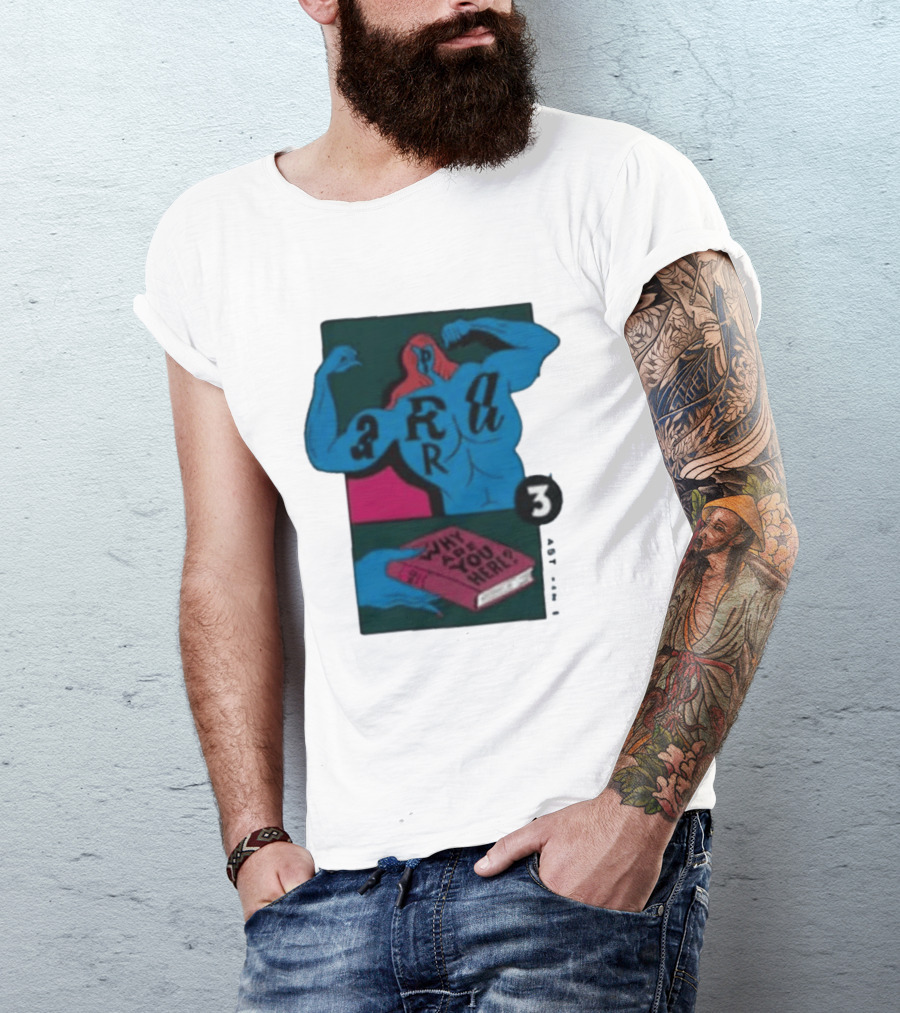 Why Are You Here Book Typography Muscle T-Shirt