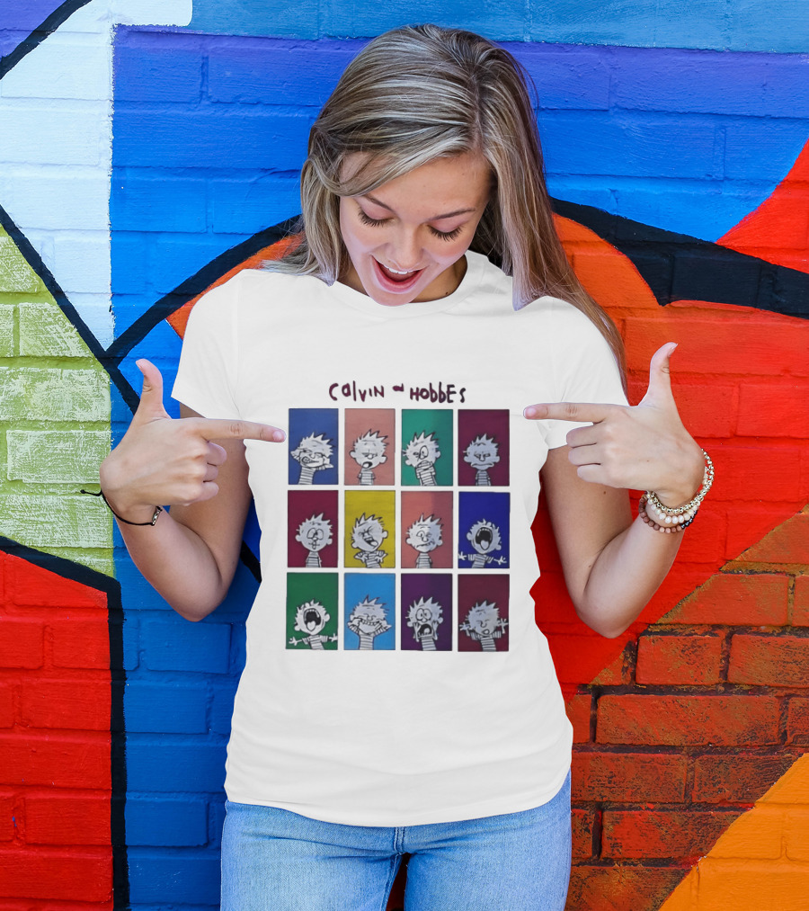 Calvin And Hobbes MoMa Pop Art Expression Panels T-Shirt