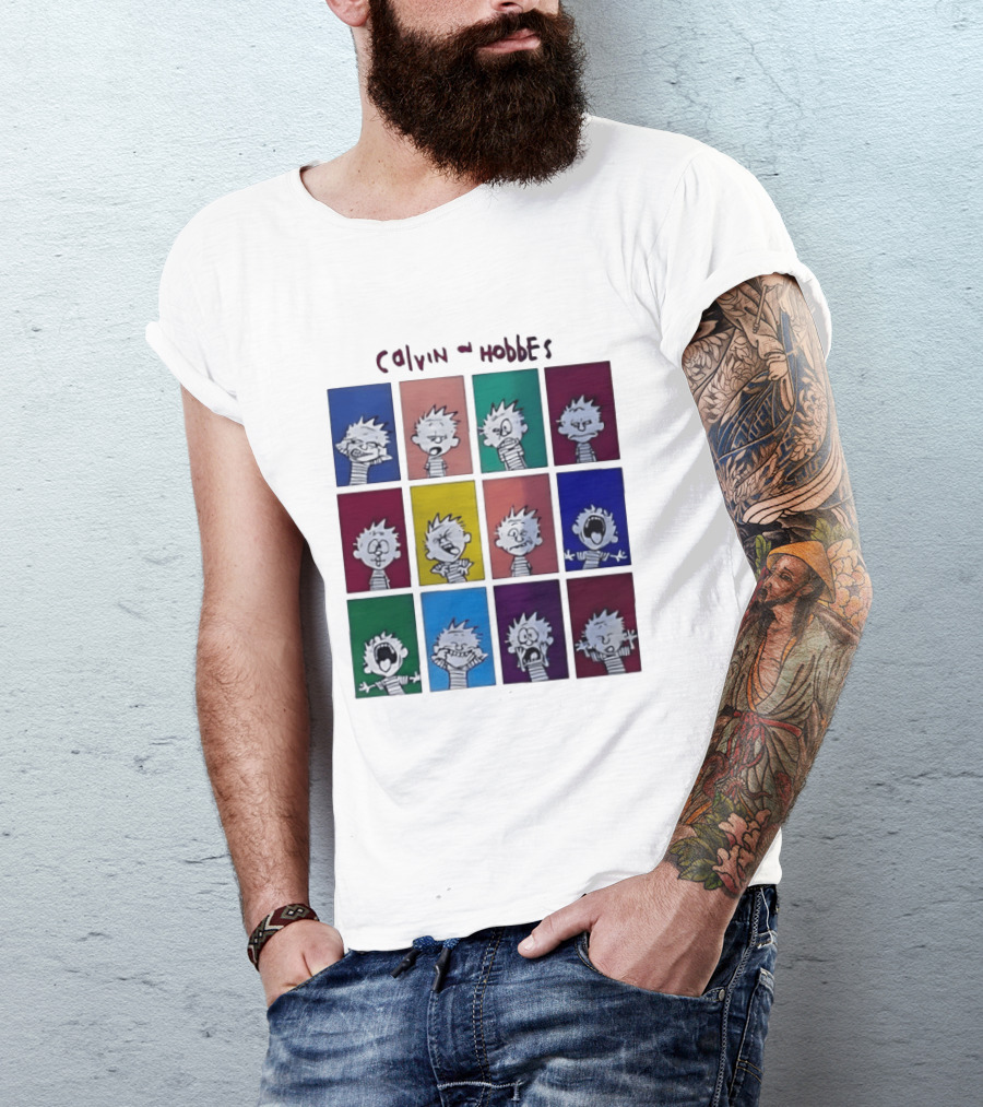 Calvin And Hobbes MoMa Pop Art Expression Panels T-Shirt