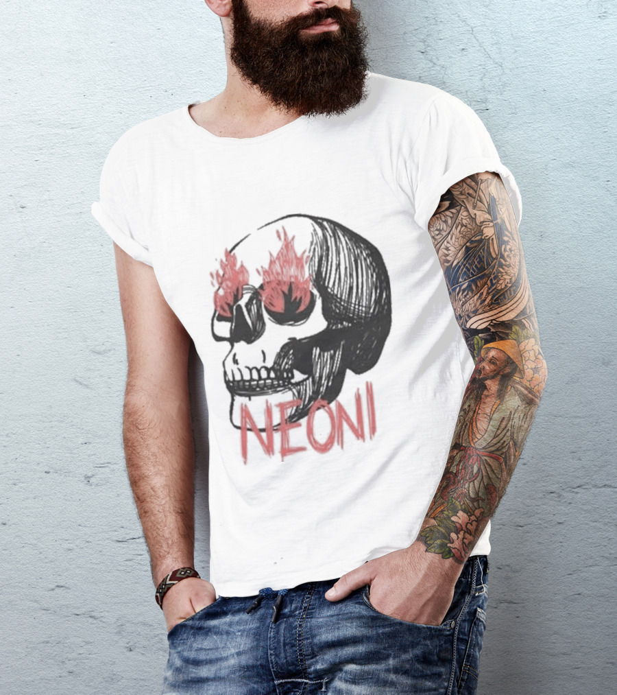 Fire Eyed Skull Neoni T-Shirt