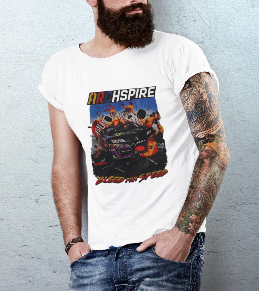 Archspire Bleed For Speed Racing Chaos With Pit Crew Action T-Shirt